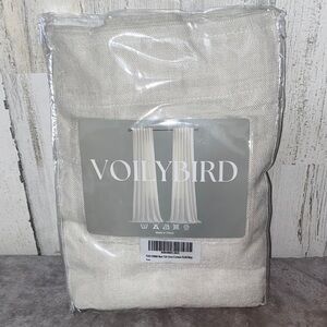1226 Voilybird Cream Back Tab Linen Curtain Panel